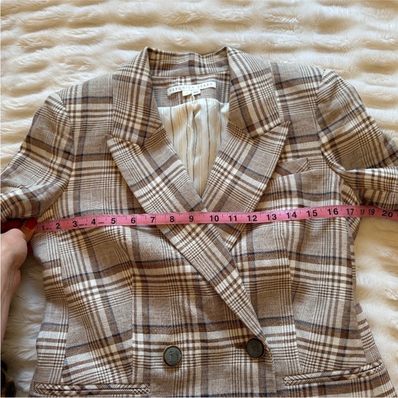 Veronica Beard Viva Dickey Jacket Brown Plaid Blazer - Picture 15 of 15
